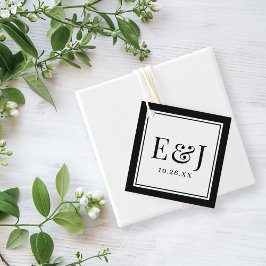 Elegant Classic Vintage Type Black Border Wedding Gåvor Etiketter