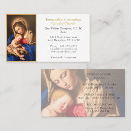 Elegant Classic Virgin Mary & Child Guld Church Visitkort