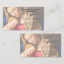 Elegant Classic Virgin Mary & Child Guld Church Visitkort