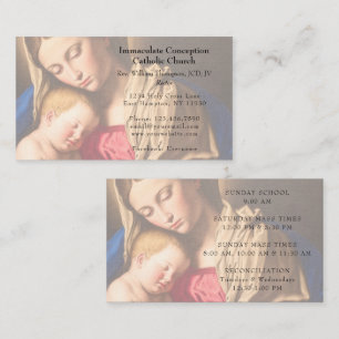 Elegant Classic Virgin Mary & Child Guld Church Visitkort