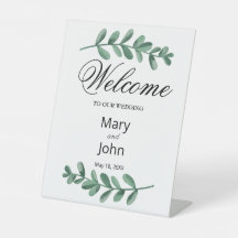 Elegant Classic Watercolor Grönt Löv Bröllop