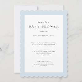 Elegant Classic Wildblomma Blue Baby Shower Inbjudningar