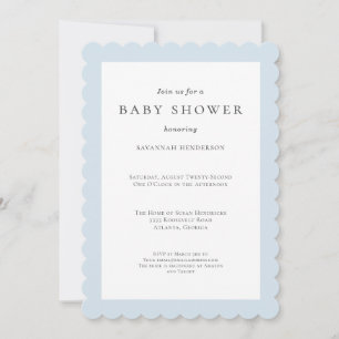 Elegant Classic Wildblomma Blue Baby Shower Inbjudningar