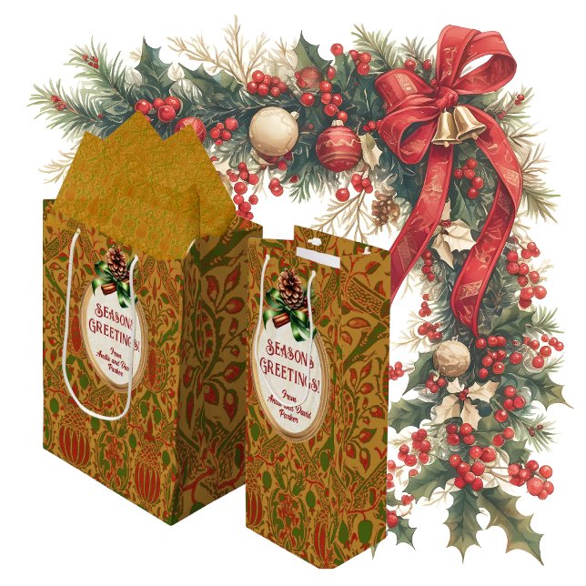 Elegant Classic William Morris Personlig (Personalize these gift bags for easy gift giving!)