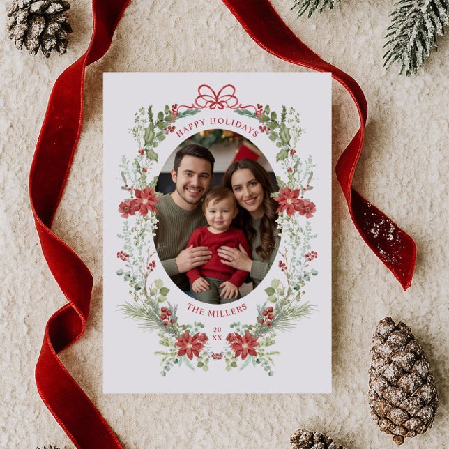 Elegant Classic Winter Greenery Julkort (Skapare uppladdad)