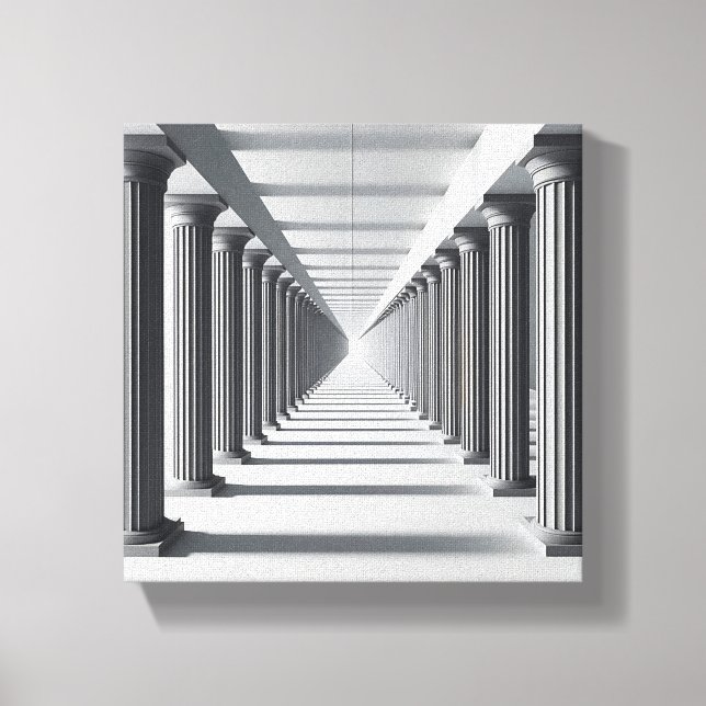 Elegant Classical Colonnade Art - Infinite Archite Canvastryck (Framsida)