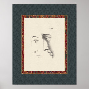 Elegant Classical Male Ansikte i profilgammal Fran Poster