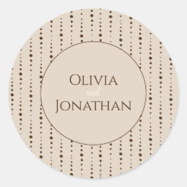 Elegant Classy Beige ornate Kuvert Seal Runt Klistermärke