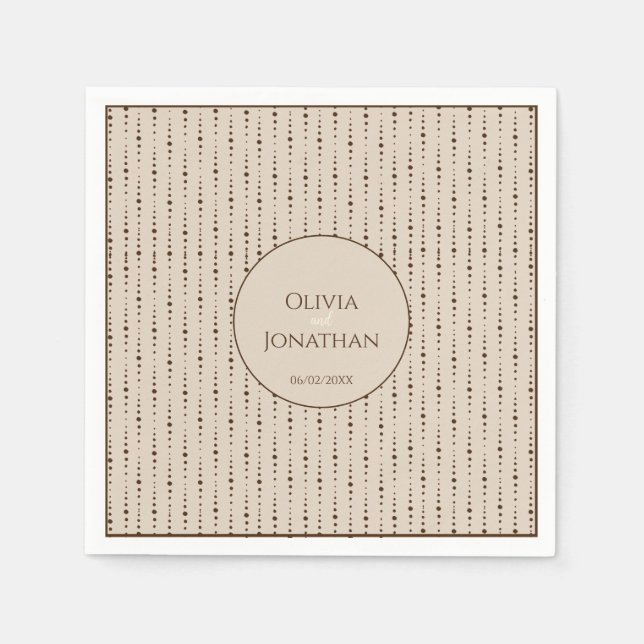 Elegant Classy Beige ornate Pappersservett (Framsidan)