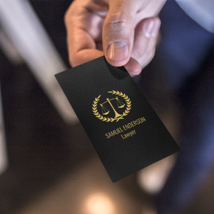 Elegant Classy Black & Guld Lawyer Visitkort