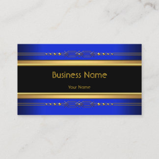 Elegant Classy Black Gult Guld Royal Blue Visitkort