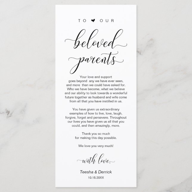 Elegant Classy Black, Ställe-inställning - tack fö Program (Framsida)