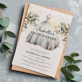 Elegant Classy Blommigt & Princess Dress Quinceane Inbjudningar
