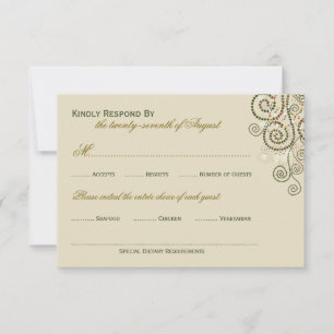 Elegant Classy Boho Grönt Spiral Bröllop OSA Kort
