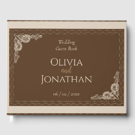 Elegant Classy Bronze ornate Bröllop Gästböcker