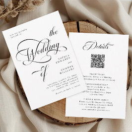 Elegant Classy Calligraphy Bröllop All in One Inbjudningar