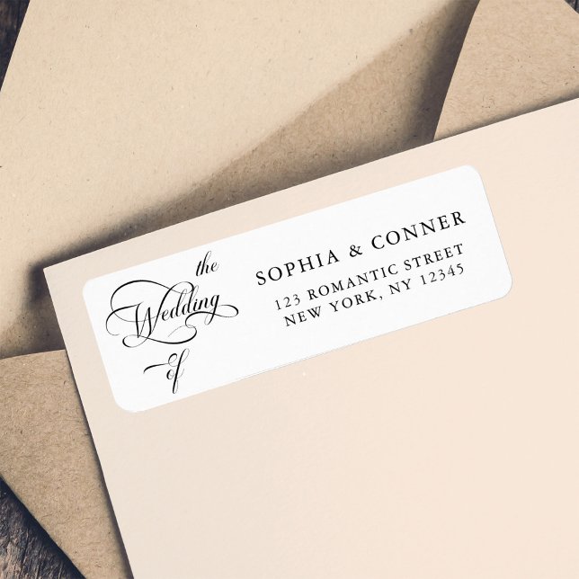 Elegant Classy Calligraphy Bröllop Returadress Returadress Etikett (Skapare uppladdad)