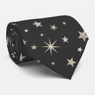 Elegant Classy Charcol Grått Silver Stars Monogram Slips
