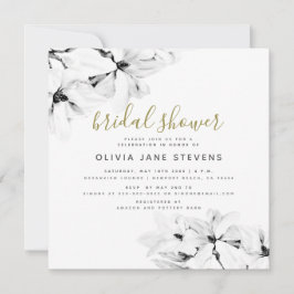 Elegant Classy Chic Blommigt Magnolias Möhippa Inbjudningar