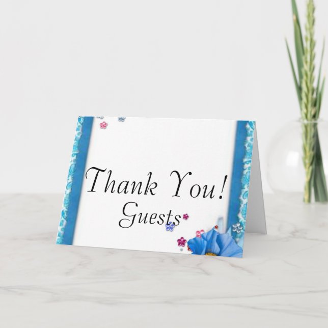 Elegant Classy ChiChi Blommigt Bröllop Tack Kort (Framsida)