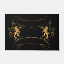 Elegant Classy Dubbla Guld lejon doormat