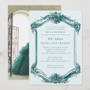 Elegant Classy Emerald Quinceañera 15:e födelsedag Inbjudningar