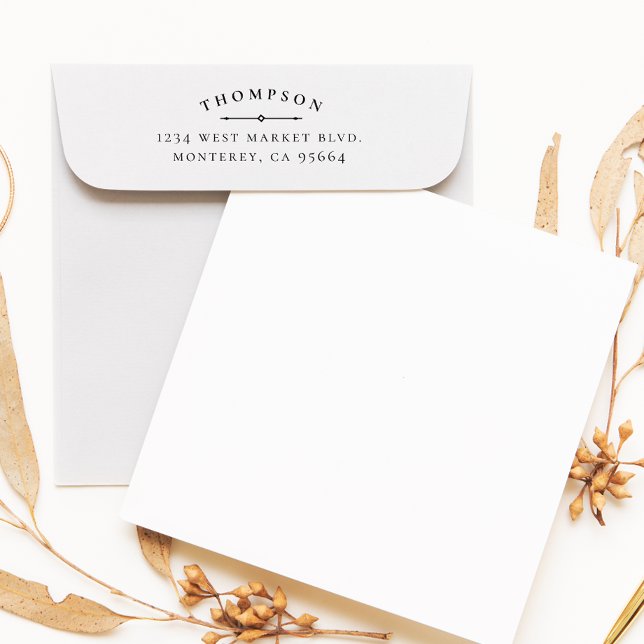 Elegant Classy Family Return Anpassningsbar Adress Stämpel (Skapare uppladdad)