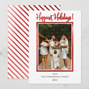 Elegant Classy Faux Foil Photo Happiest Helgdagar  Julkort