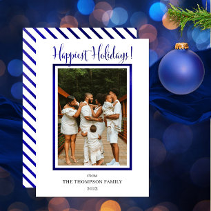 Elegant Classy Faux Foil Photo Happiest Helgdagars Julkort
