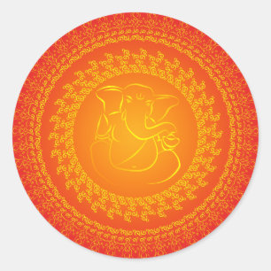 Elegant Classy Ganesh/ Indian God Sticker Runt Klistermärke