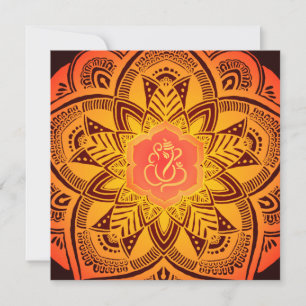 Elegant Classy Ganesh Indian Mandala Bröllop Inbjudningar