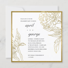 ELEGANT CLASSY GOLD FOIL BLOMMIGT FÖRLOVNING INBJU TACK KORT
