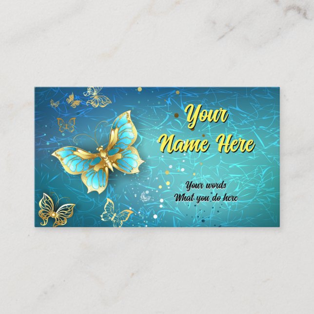 Elegant Classy Golden Butterfly Visitkort (Framsida)