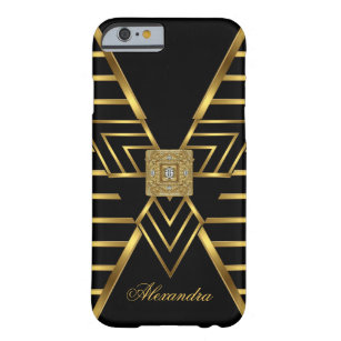 Elegant Classy Guld Black Rand Art Deco Barely There iPhone 6 Skal