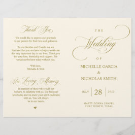 Elegant Classy Guld, Bröllopsprogram som kan omsät