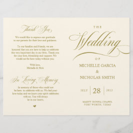 Elegant Classy Guld, Bröllopsprogram som kan omsät