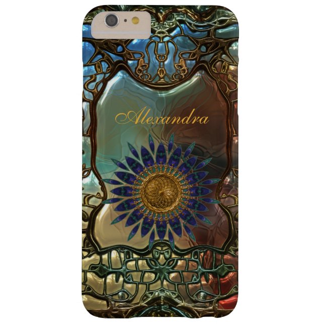 Elegant Classy Guld Metall Art nouveau Case-Mate iPhone Skal (Baksidan)