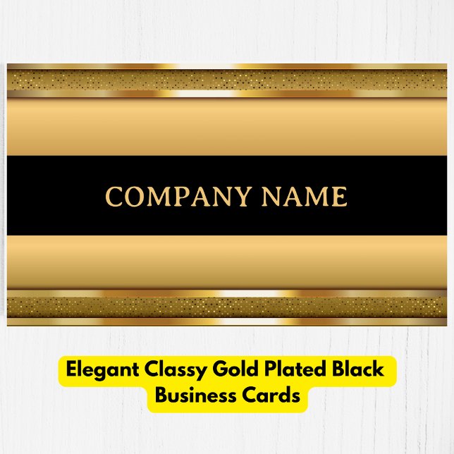Elegant Classy Guld Plate Black Visitkort (Elegant Classy Gold Plated Black Business Card)