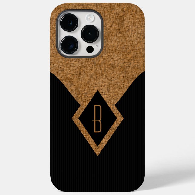 Elegant Classy Monogram Black and Tan Slim (Baksida)