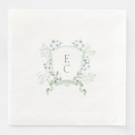 Elegant Classy Monogram Vapensköld Bröllop Napkins Pappersservett