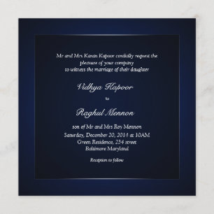 Elegant Classy Mönster Blue Wedding bjudande Inbjudningar