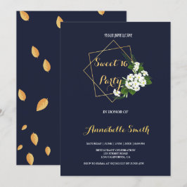 Elegant Classy Navy Geometric 16 Inbjudningar