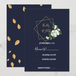 Elegant Classy Navy Geometric OSA Inbjudningar