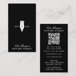 Elegant Classy Notary Signing Agent QR Code Simple Visitkort