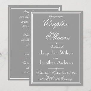 Elegant Classy Personlig Simple Par Shower Inbjudningar