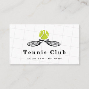 Elegant & Classy Professionell Tennis Klubb Coach Visitkort
