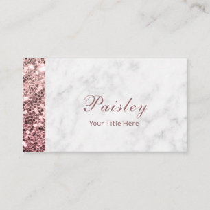 Elegant Classy Ro Guld Glitter om marbeldesign Visitkort
