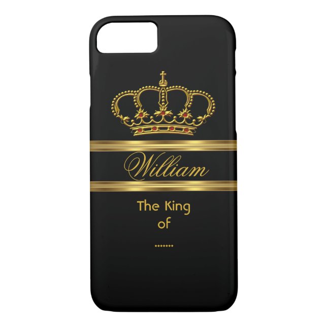 Elegant Classy Royal Kung Guld Black Krona 3 Case-Mate iPhone Skal (Baksida)