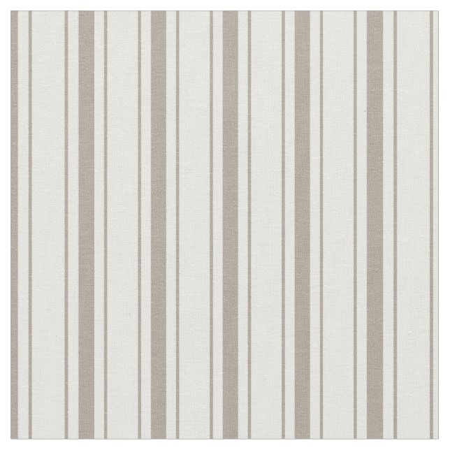 Elegant Classy Rustic Beige Fransk Ticking Rand Tyg (Närbild)