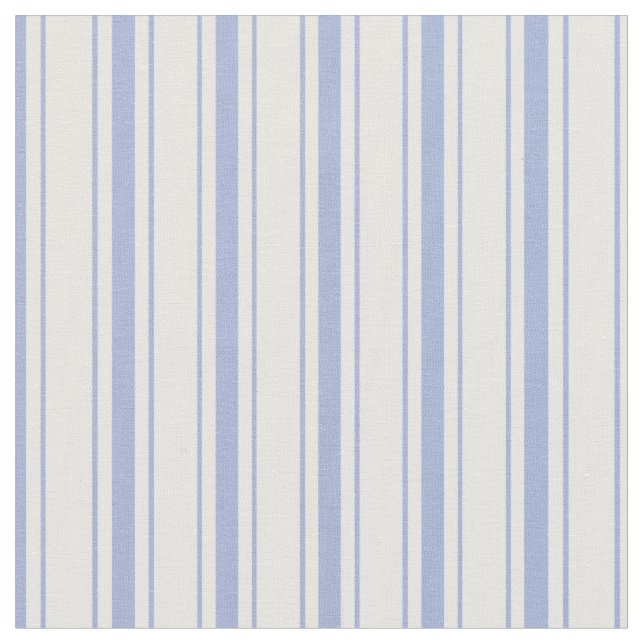 Elegant Classy Rustic Blue Fransk Ticking Rand Tyg (Närbild)